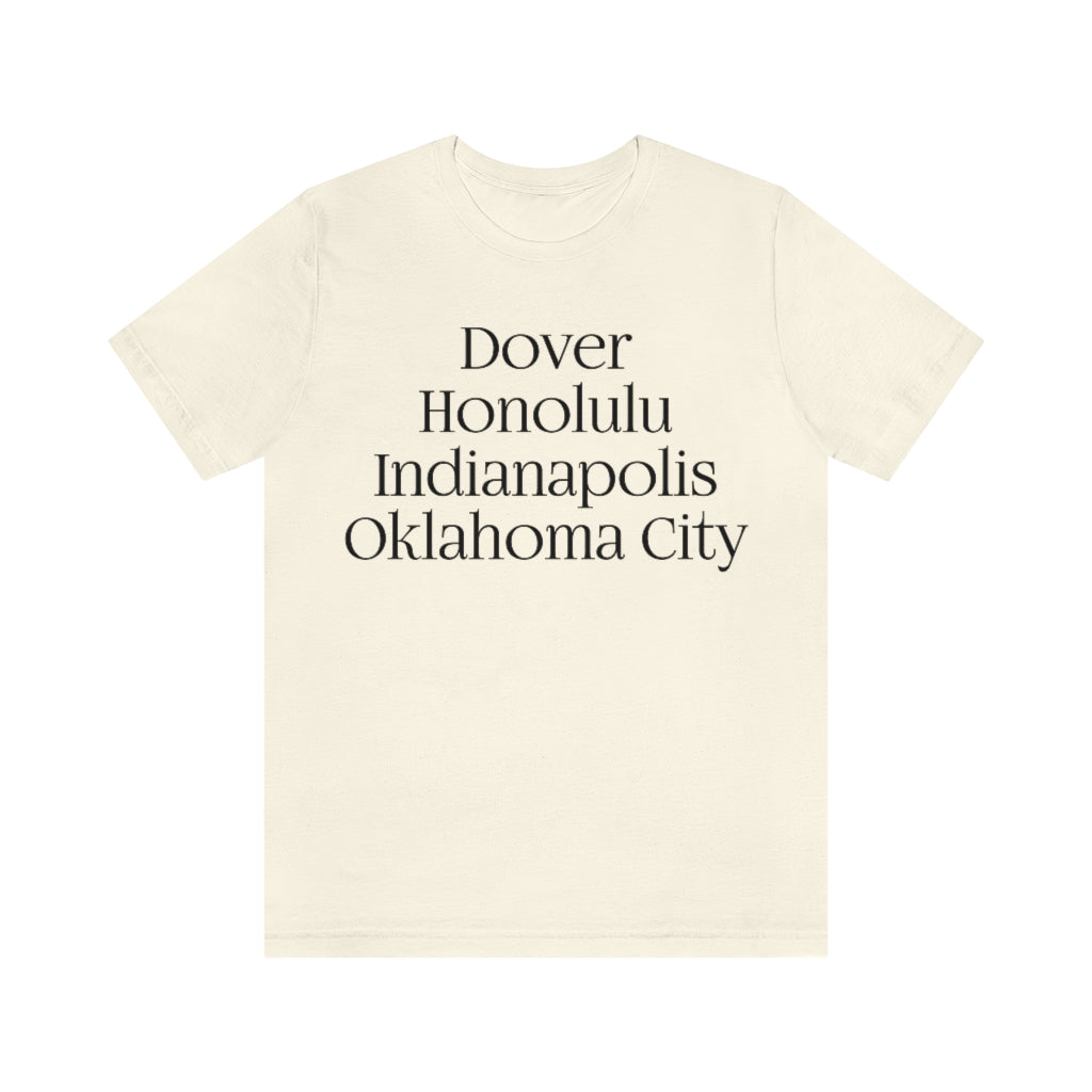 States and Capitals with Matching Letters T-Shirt, by Aardvark Dreams