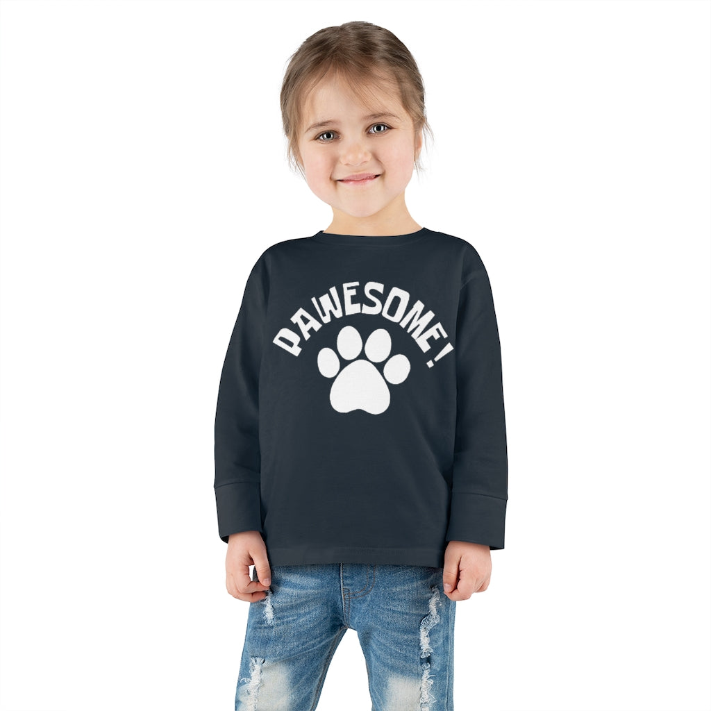 Pawesome! Toddler Long Sleeve T-Shirt, by Aardvark Dreams