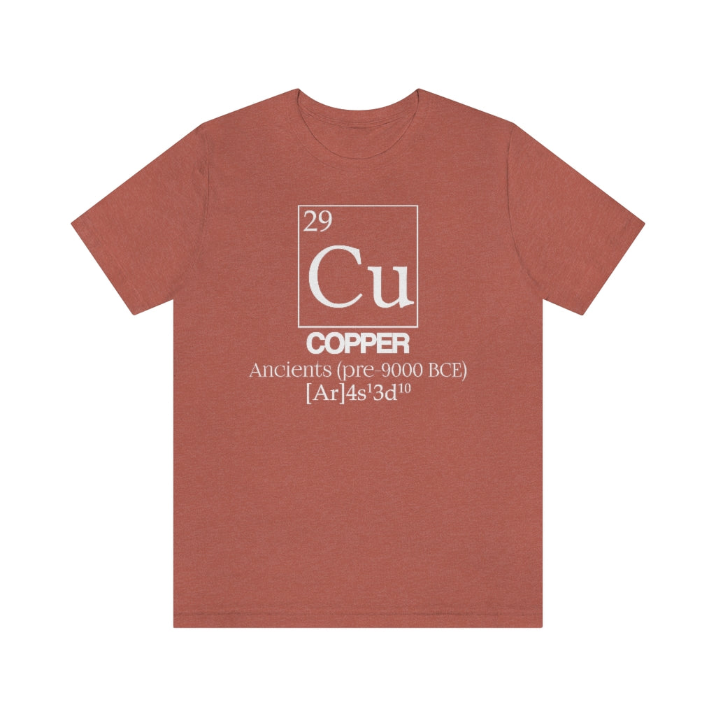 shirt chemistry element electron configuration periodic table science college university school copper