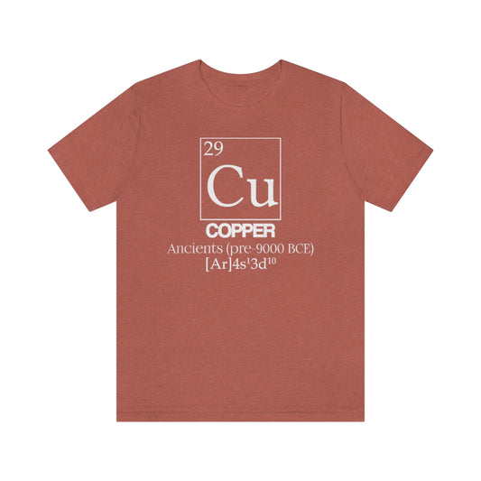 shirt chemistry element electron configuration periodic table science college university school copper