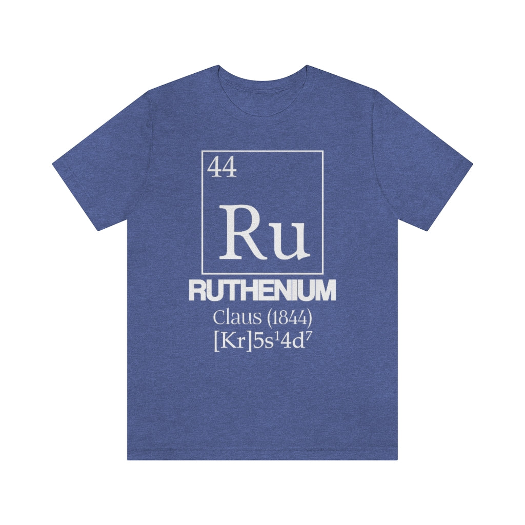 shirt chemistry element electron configuration periodic table science college university school ruthenium ruthenia