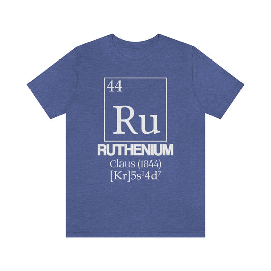 shirt chemistry element electron configuration periodic table science college university school ruthenium ruthenia