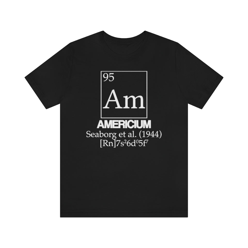  shirt chemistry element electron configuration periodic table americium