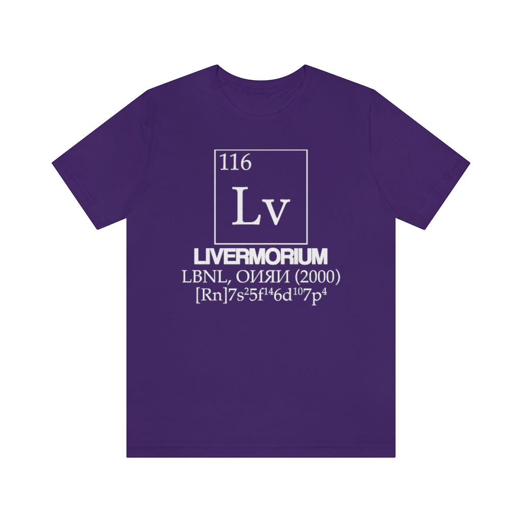 shirt chemistry element electron configuration periodic table science college university school livermorium livermore