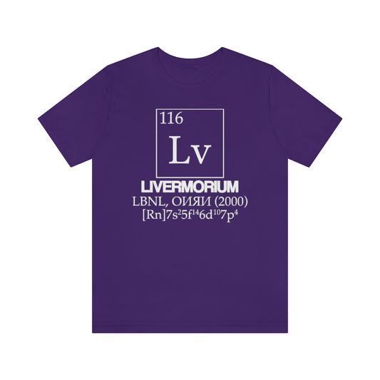 shirt chemistry element electron configuration periodic table science college university school livermorium livermore