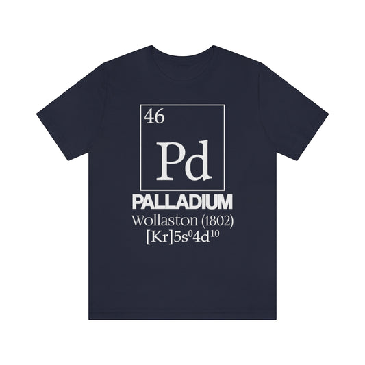 shirt chemistry element electron configuration periodic table science college university school palladium wollaston