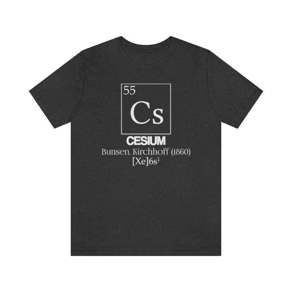 shirt chemistry element electron configuration periodic table science college university school cesium caesium