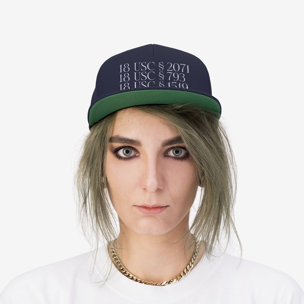 Espionage Act Search Warrant Unisex Flat Bill Hat