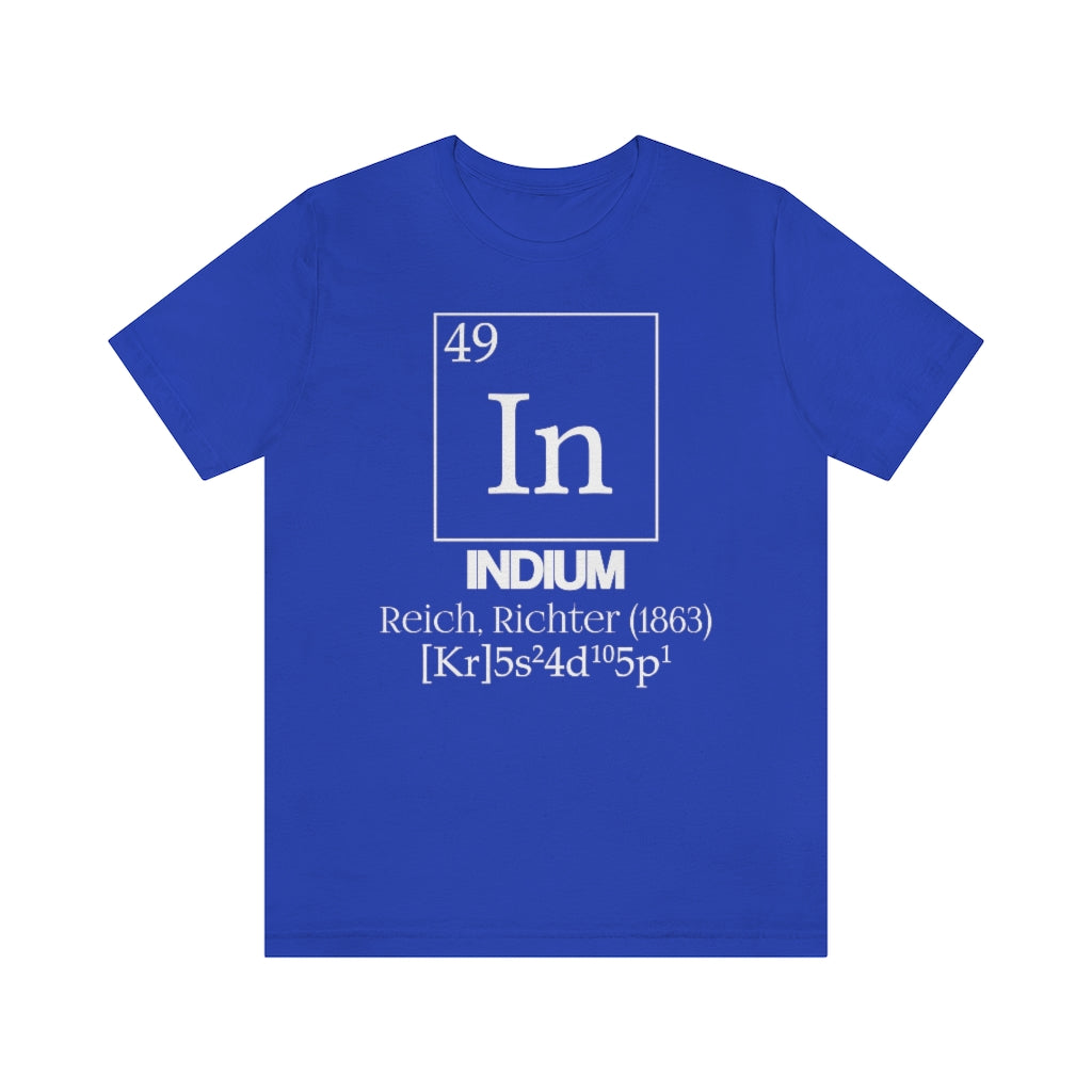 shirt chemistry element electron configuration periodic table science college university school indium