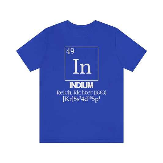 shirt chemistry element electron configuration periodic table science college university school indium