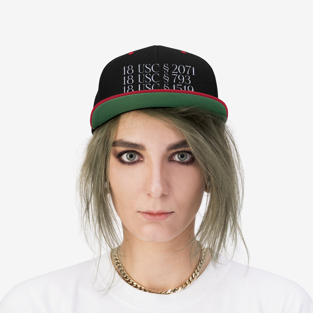 Espionage Act Search Warrant Unisex Flat Bill Hat