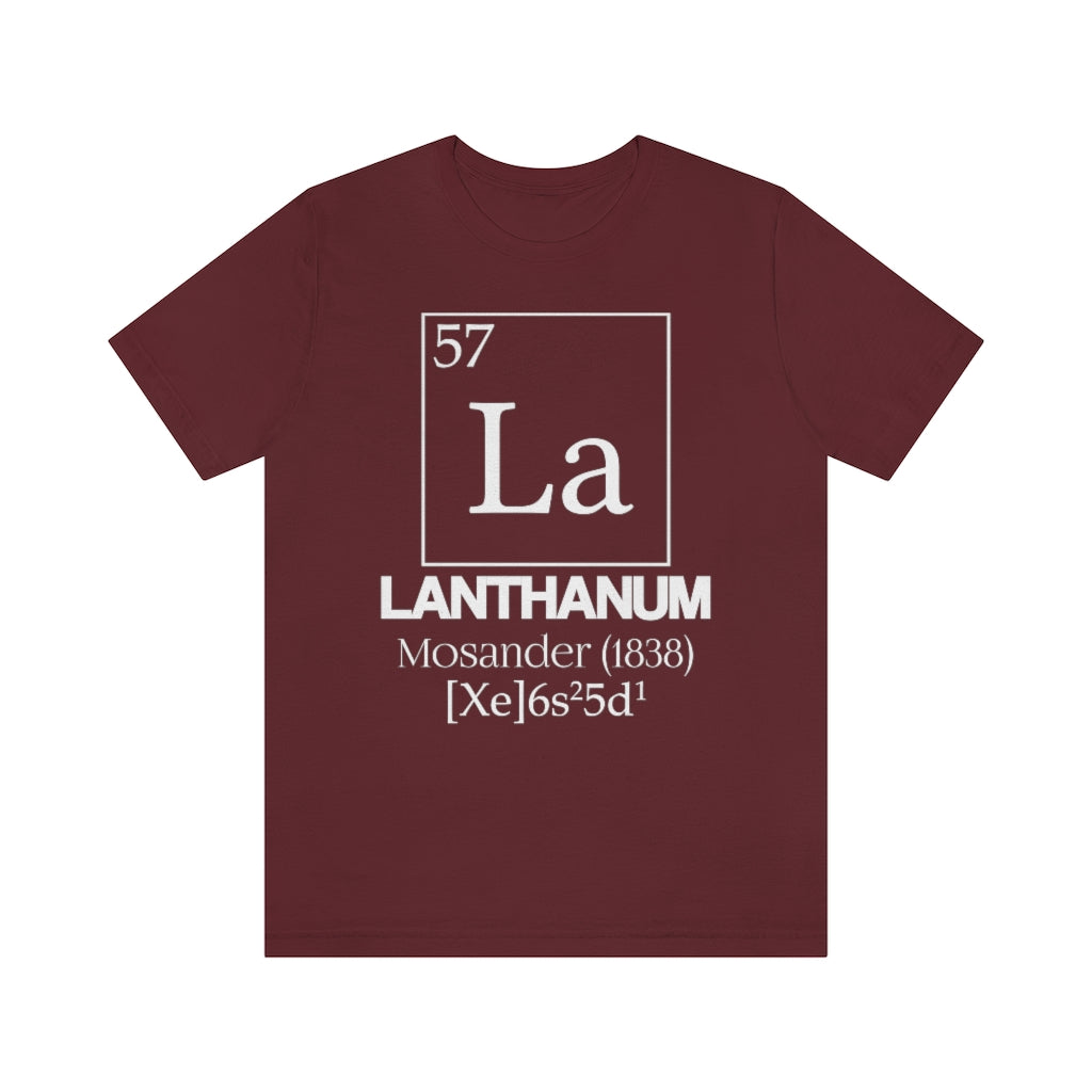 shirt chemistry element electron configuration periodic table science college university school lanthanum lanthanide rare earth