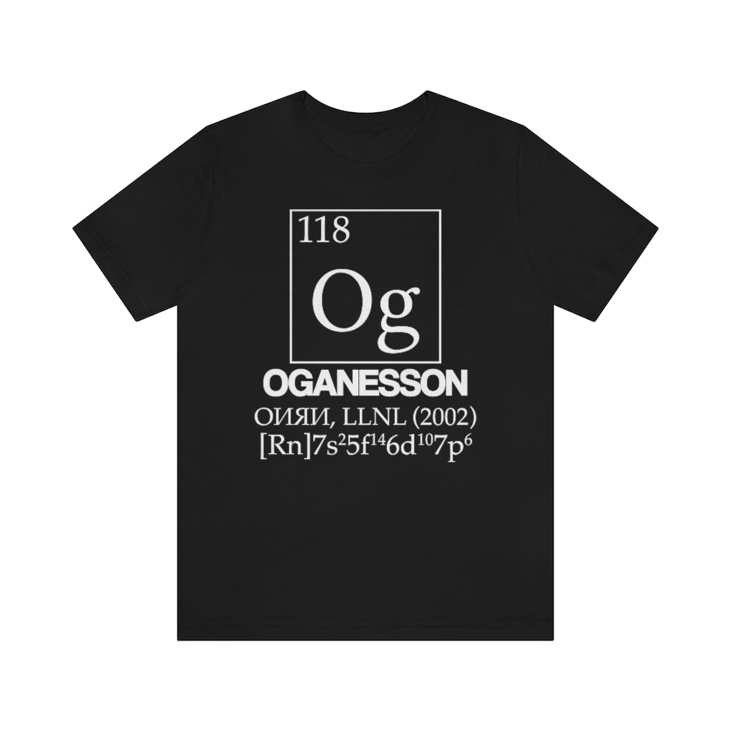 shirt chemistry element electron configuration periodic table science college university school oganesson "element 118"