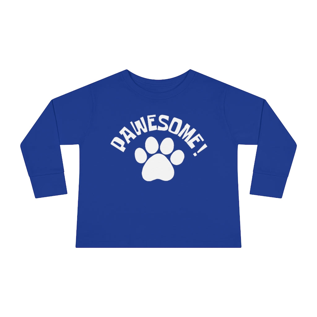 Pawesome! Toddler Long Sleeve T-Shirt, by Aardvark Dreams