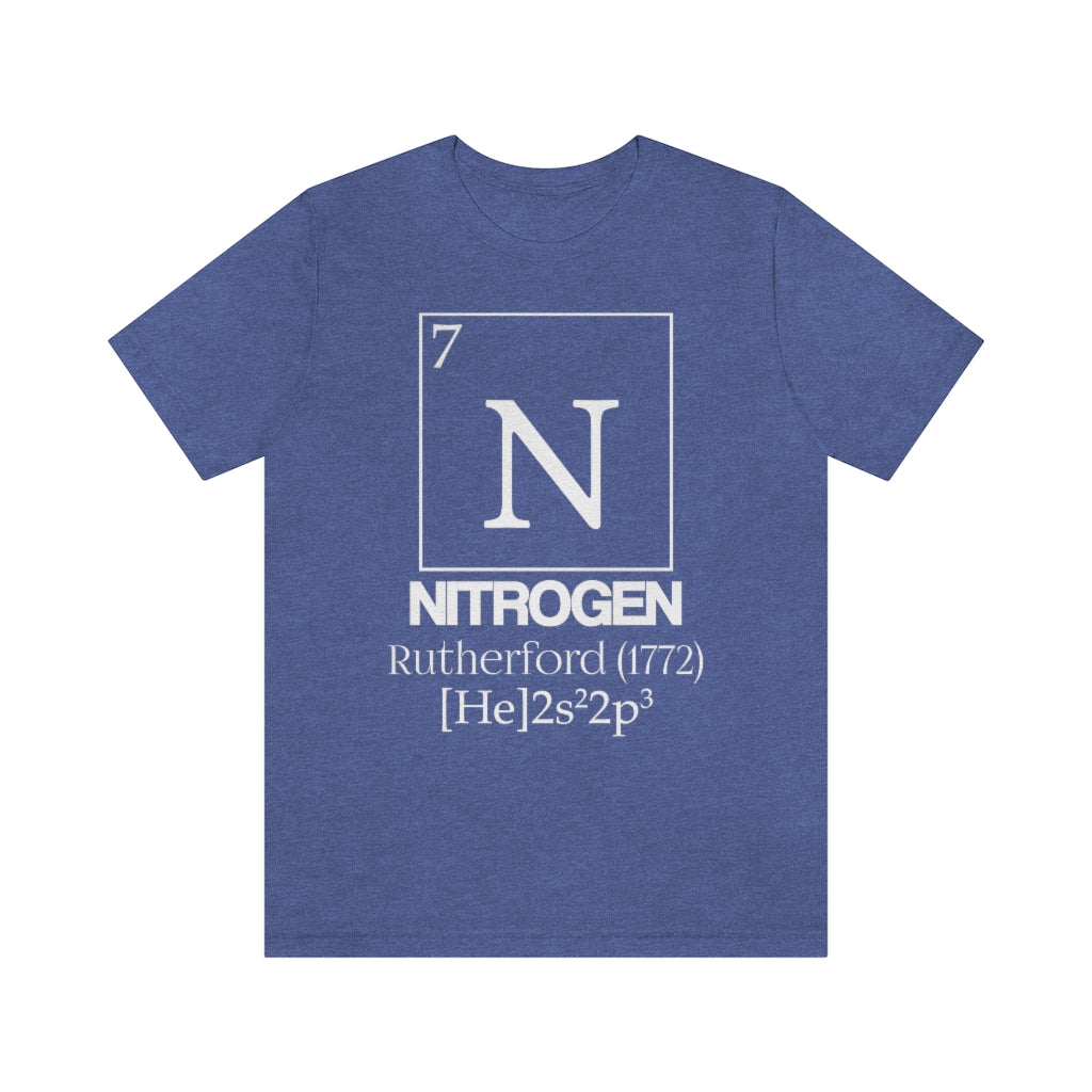 shirt chemistry element electron configuration periodic table science college university school nitrogen rutherford