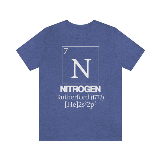 shirt chemistry element electron configuration periodic table science college university school nitrogen rutherford