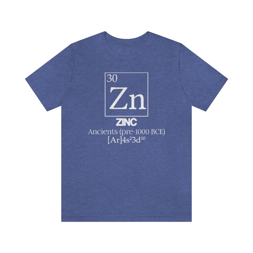 shirt chemistry element electron configuration periodic table science college university school zinc