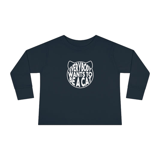 Everybody Wants to be a Cat Long Sleeve Shirt kids shirt with Aardvark Dreams graphic design