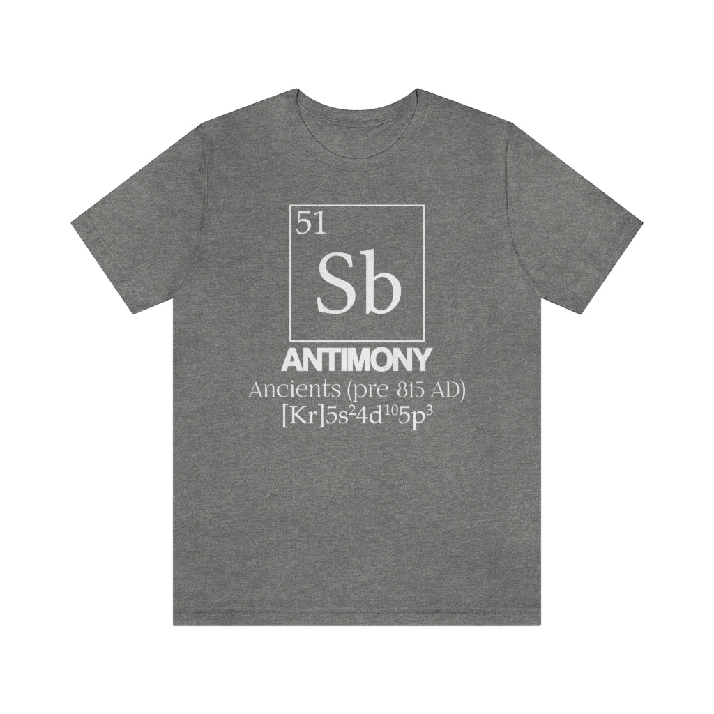  shirt chemistry element electron configuration periodic table antimony stibium