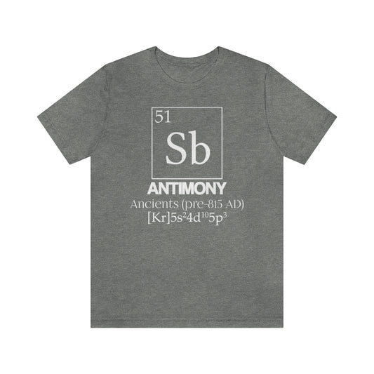  shirt chemistry element electron configuration periodic table antimony stibium