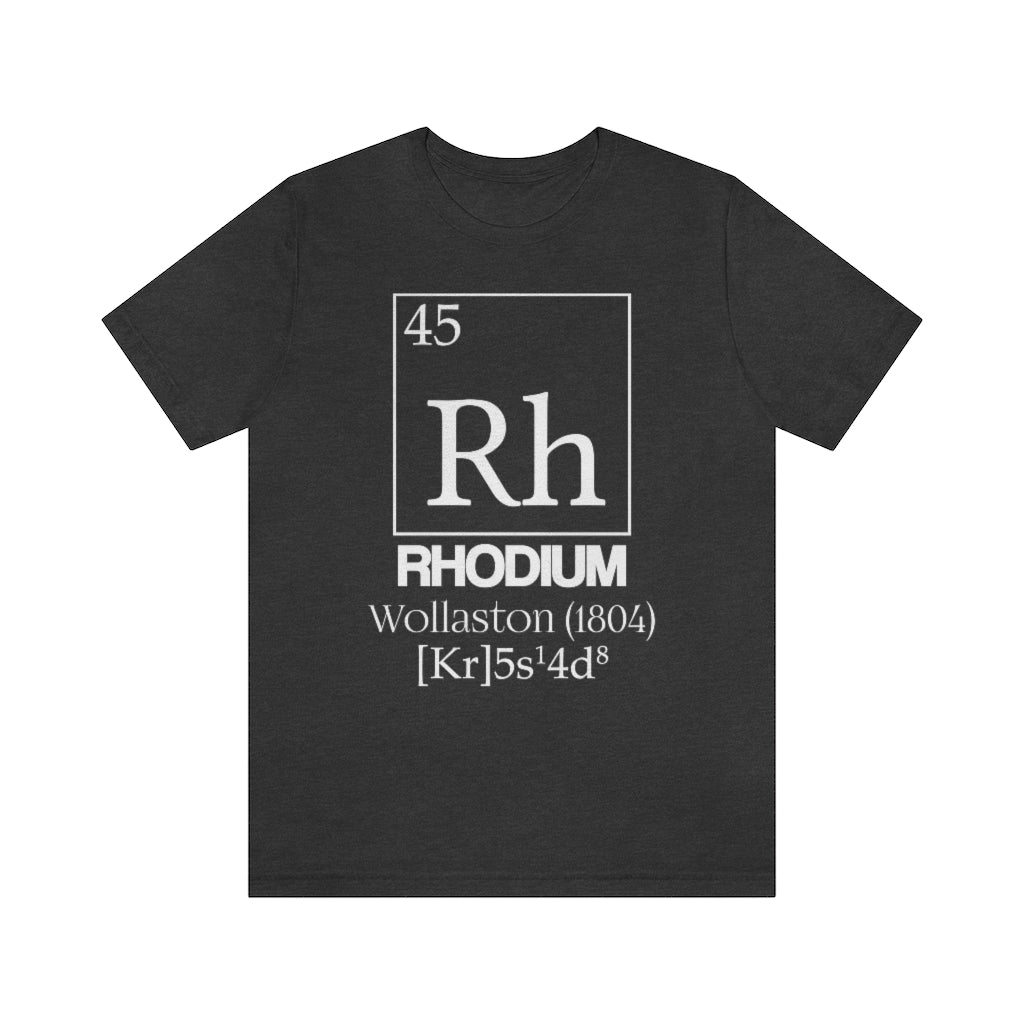 shirt chemistry element electron configuration periodic table science college university school rhodium wollaston