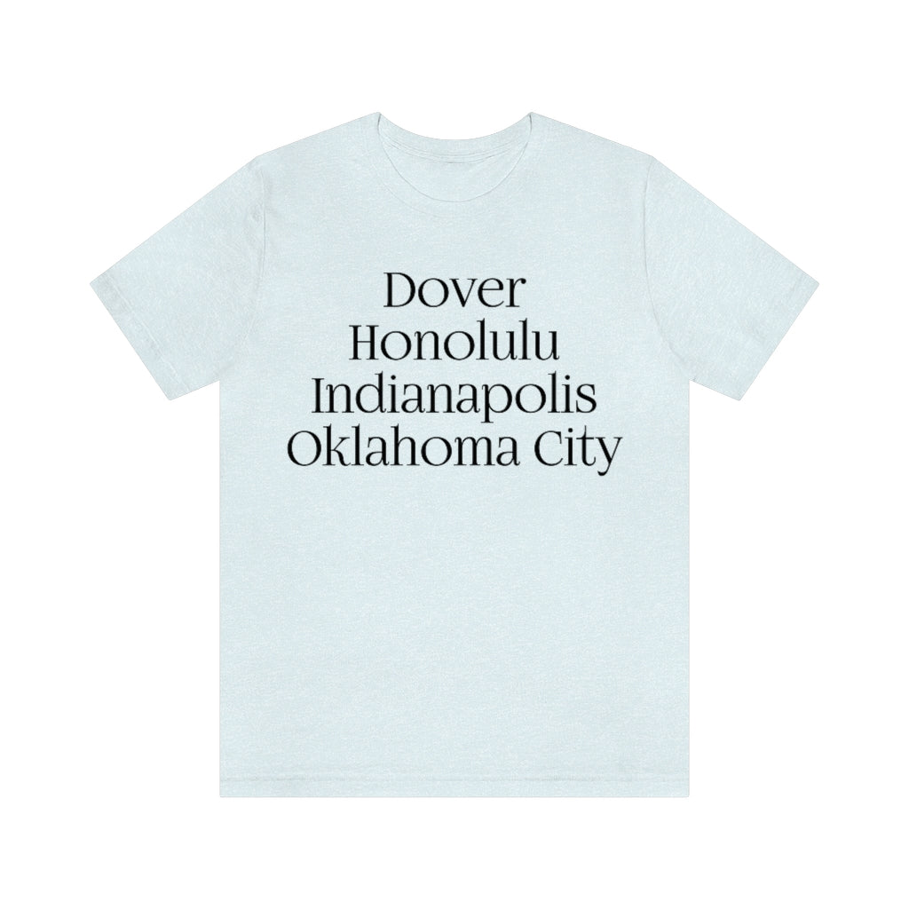 States and Capitals with Matching Letters T-Shirt, by Aardvark Dreams