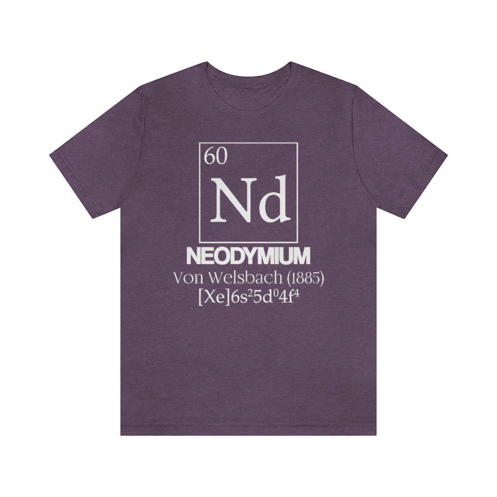 shirt chemistry element electron configuration periodic table science college university school neodymium rare earth