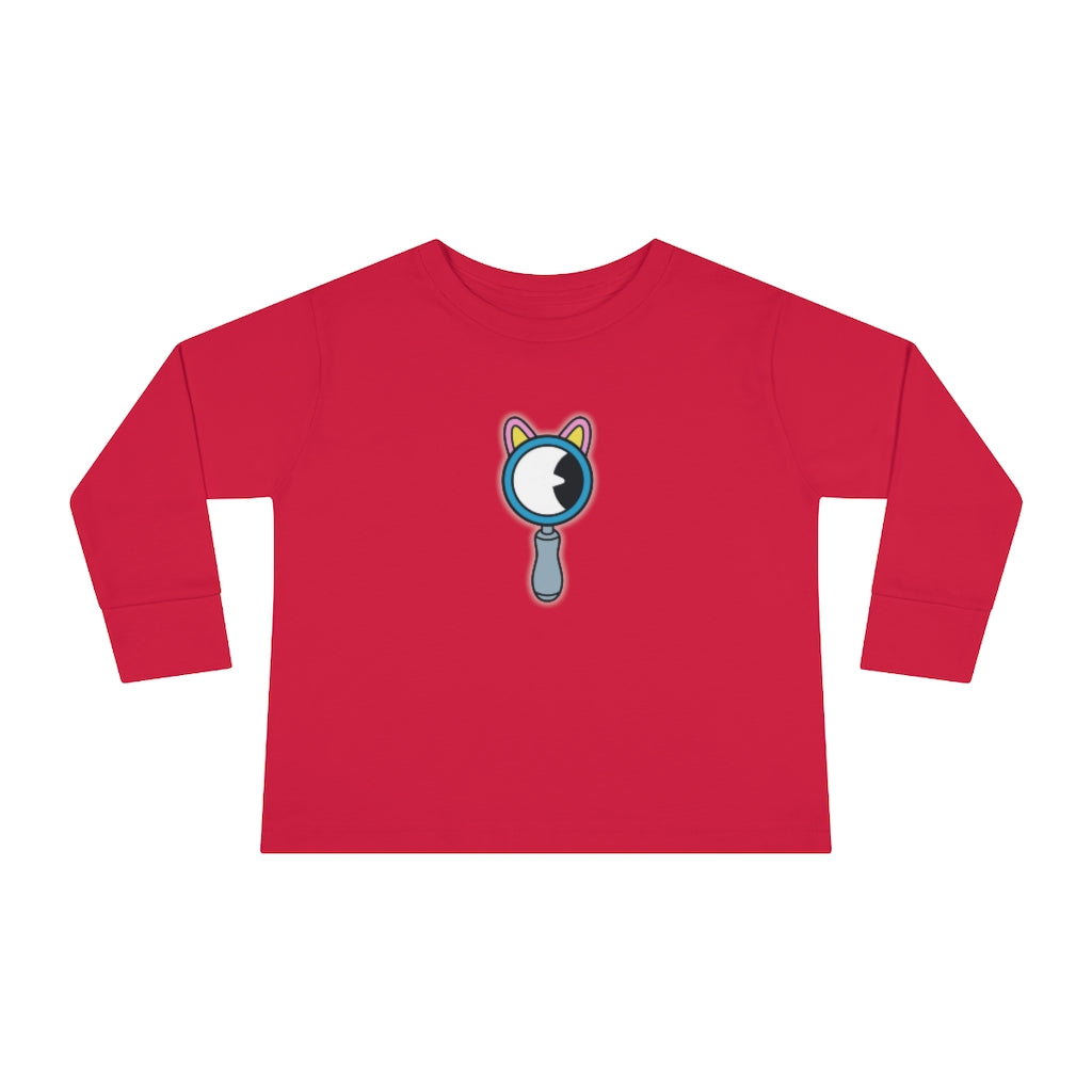 Creature Magnifying Glass Toddler Long Sleeve T-Shirt, by Aardvark Dreams