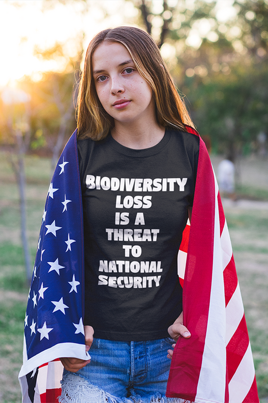 Biodiversity Loss is a Threat to National Security T-Shirt with Science Rebellion ecology design
