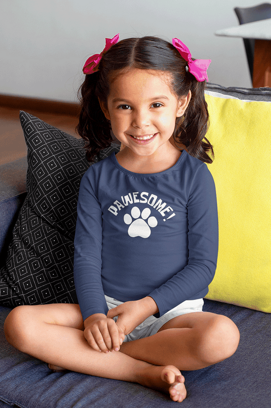Pawesome! Toddler Long Sleeve T-Shirt, by Aardvark Dreams